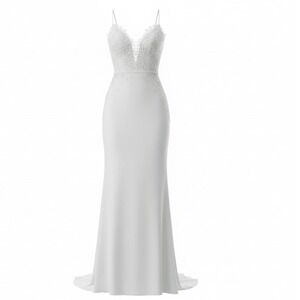 Tara Keely 2762 Ivory Lace Open Back Mermaid Wedding Dress Gown